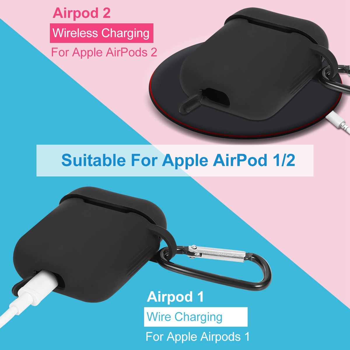 AirPods 1/2 Silicone Case with Accessories Kit