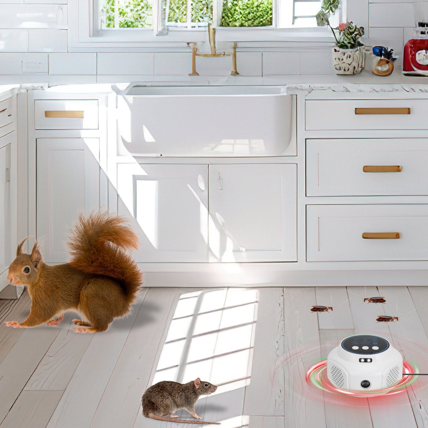 Ultrasonic Rodent Repeller with 3 Modes & Strobe Lights