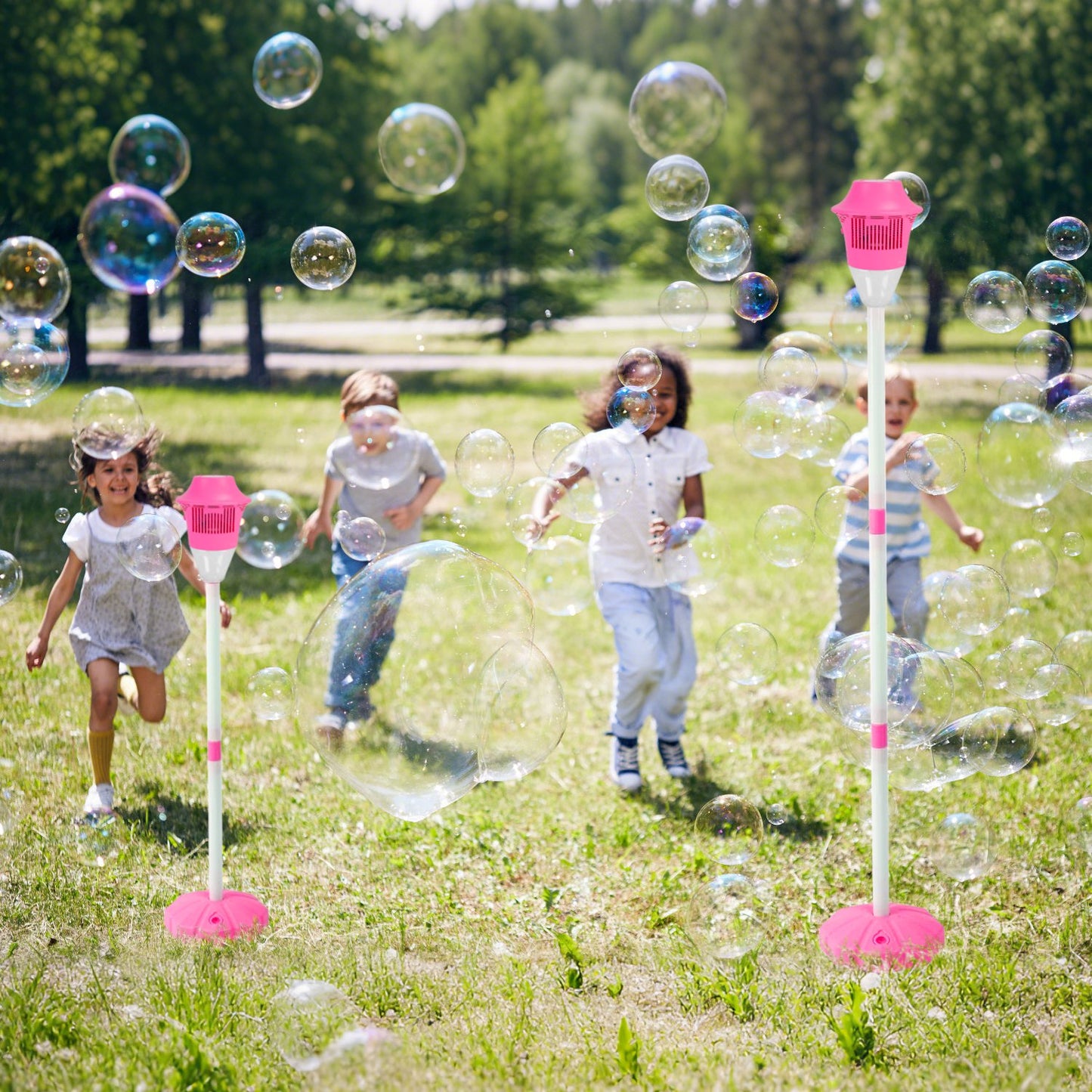 Standing Bubble Machine with Lights & Music - 3 Heights