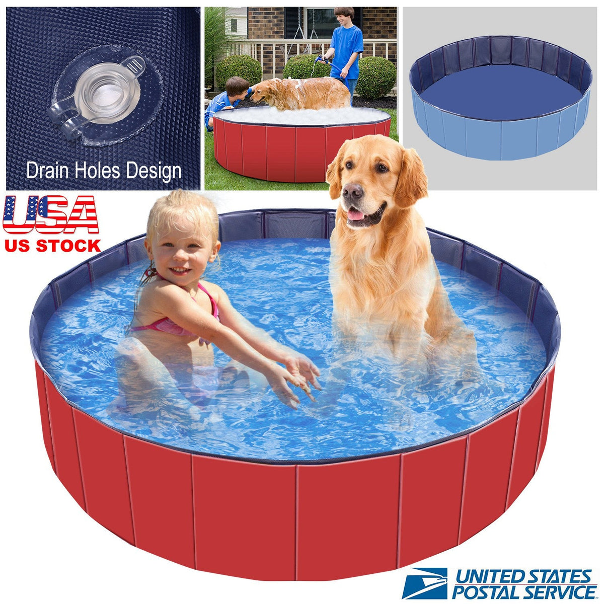 Foldable Pet Swimming Pool PVC Kiddie Baby Dog Swim Pool Bathing Tub Playmat Kids Pools