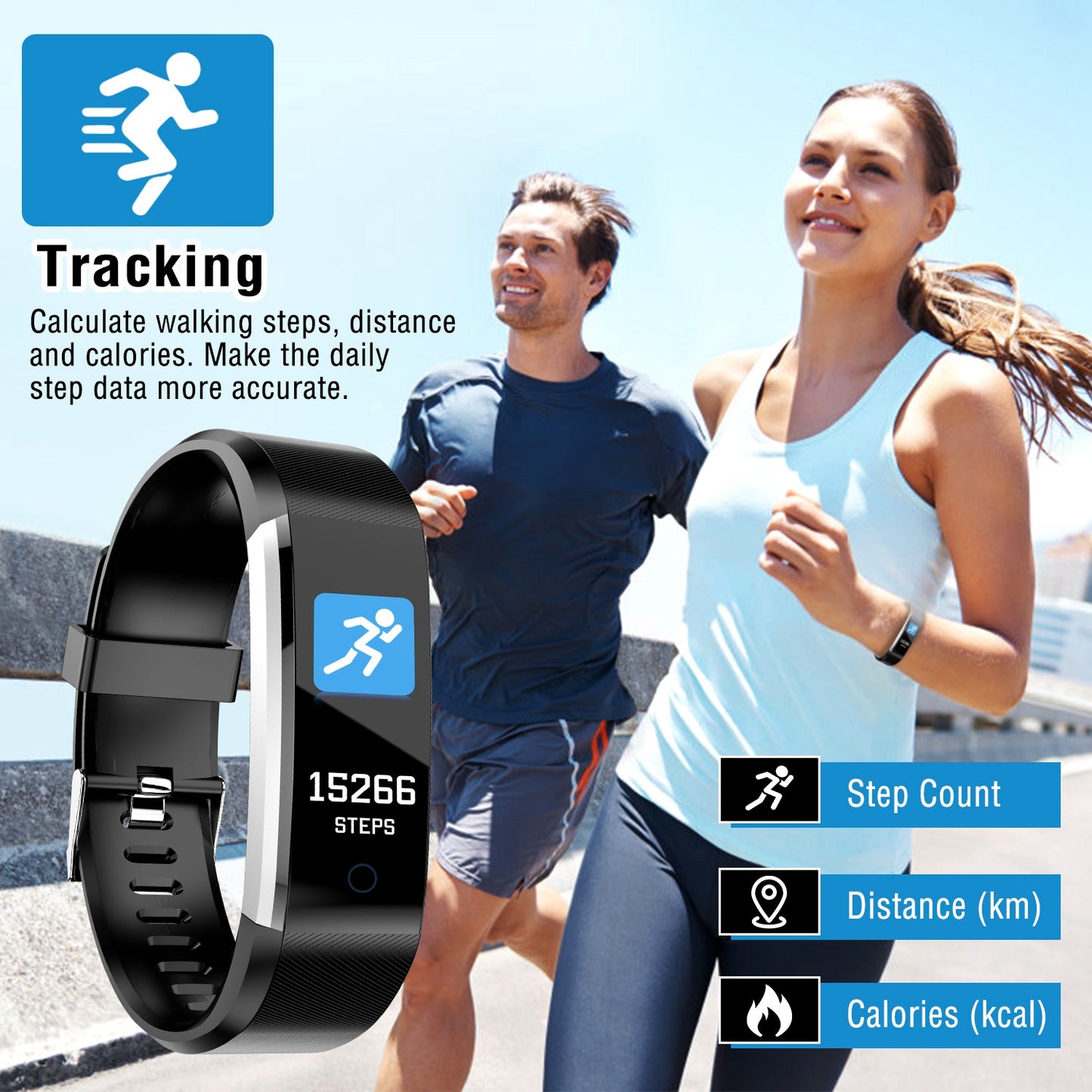 Fitness Tracker with Heart Rate Monitor & Sleep Tracking