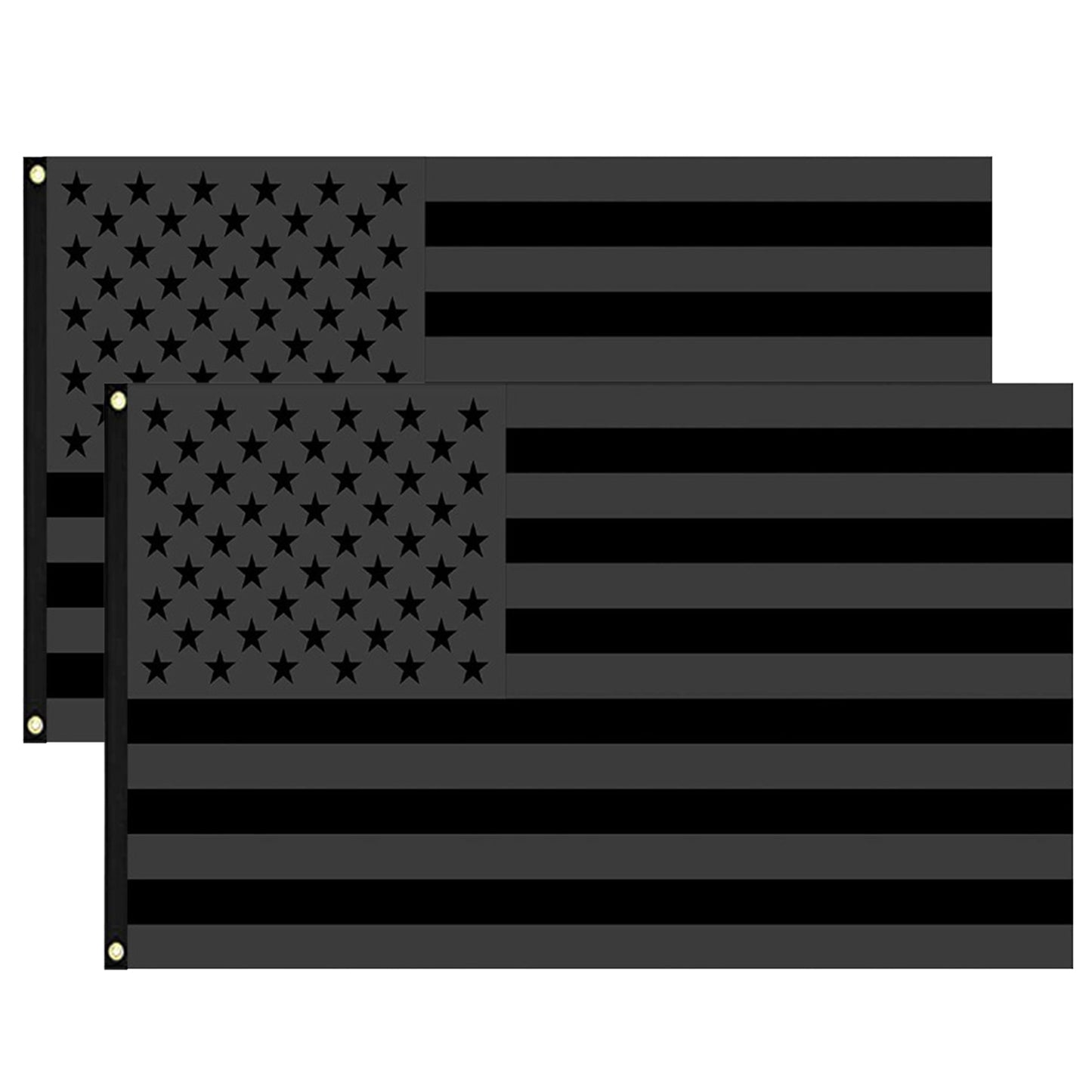 All Black American Flag 3x5 FT with Brass Grommets
