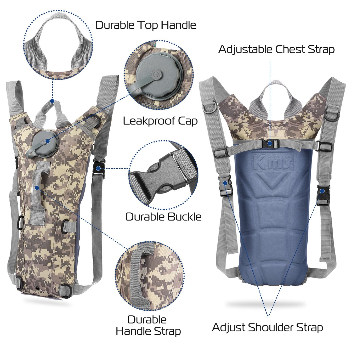 Tactical Hydration Pack with 3L Water Bladder
