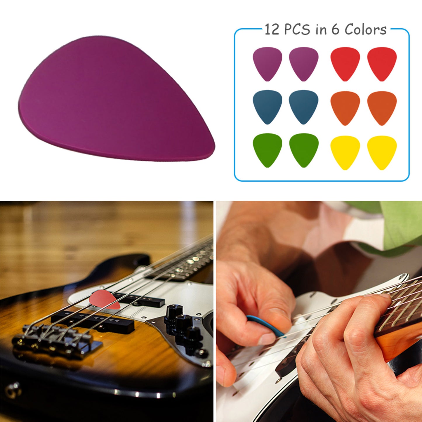 Guitar Picks 12-Pack Multi-Gauge Variety Set