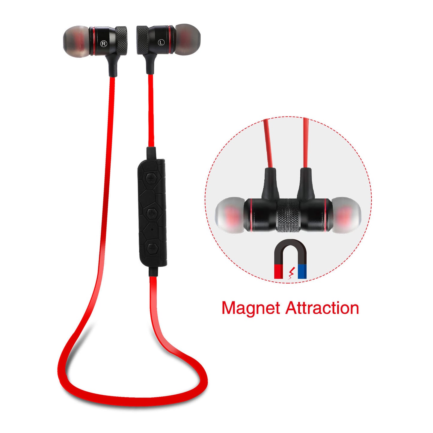 Wireless Neckband Headphones with Magnetic Earbuds - Sport