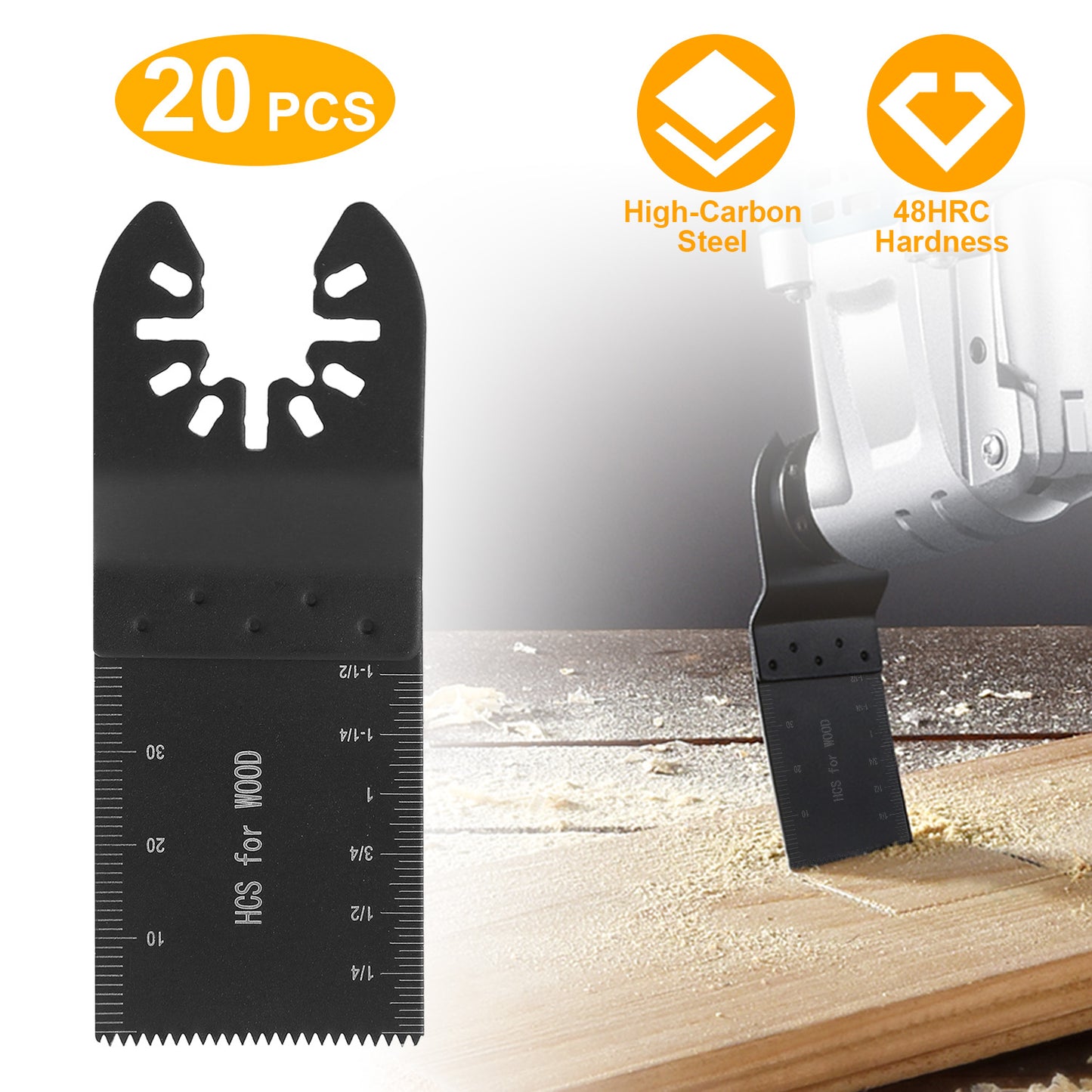 Oscillating Saw Blades 20-Pack High-Carbon Steel Multi-Tool