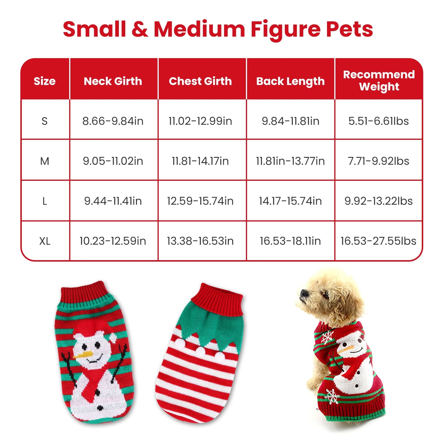 Christmas Turtleneck Sweater for Dogs & Cats