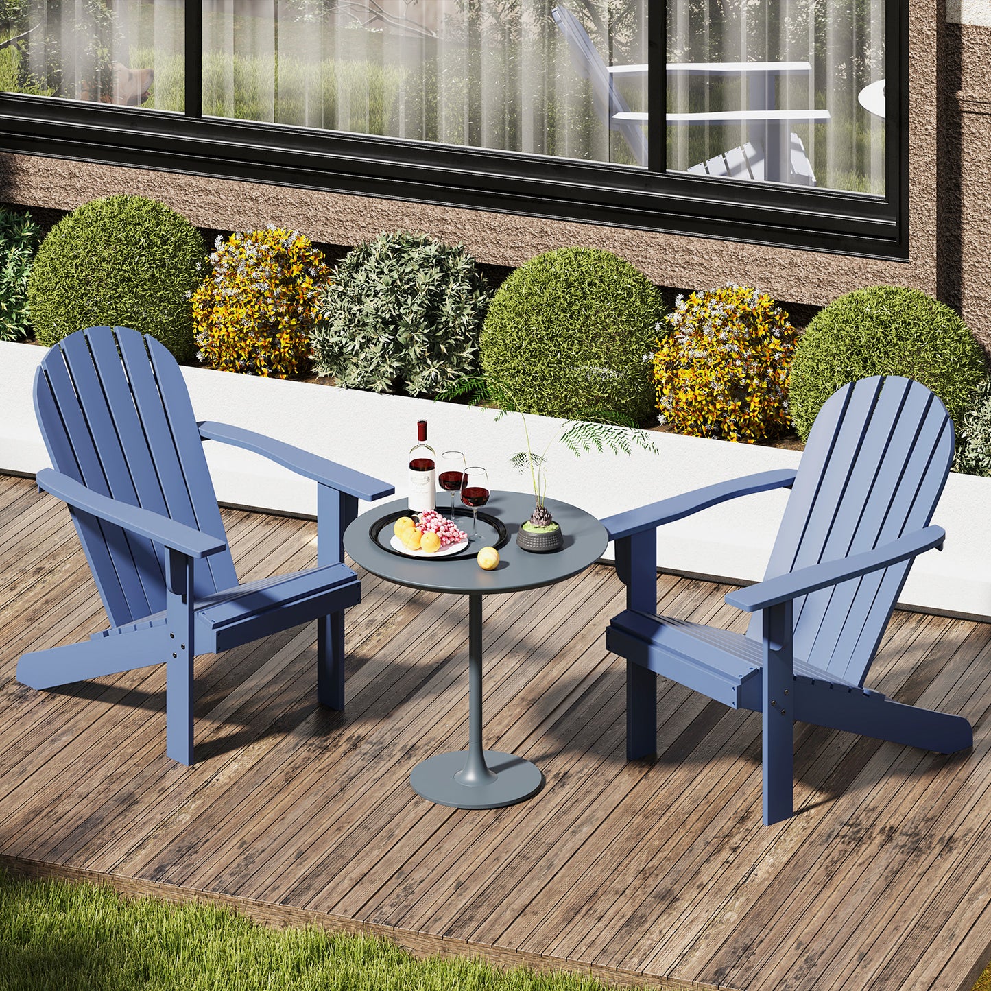 Acacia Wood Adirondack Chair with Inclined Seat