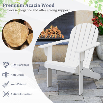 Acacia Wood Adirondack Chair with Inclined Seat