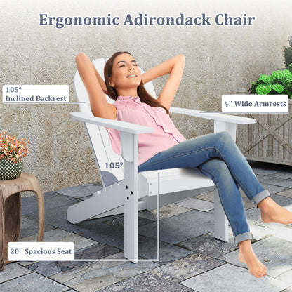 Acacia Wood Adirondack Chair with Inclined Seat