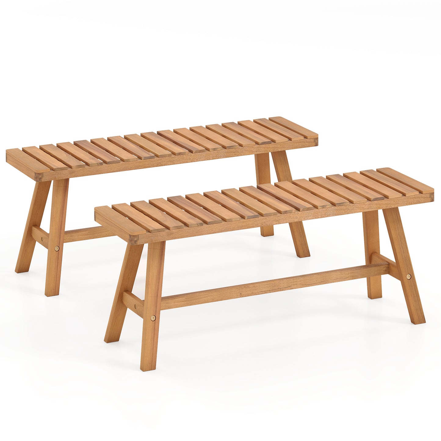 Acacia Wood Outdoor Garden Bench - 800 lbs Capacity