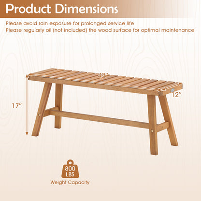 Acacia Wood Outdoor Garden Bench - 800 lbs Capacity
