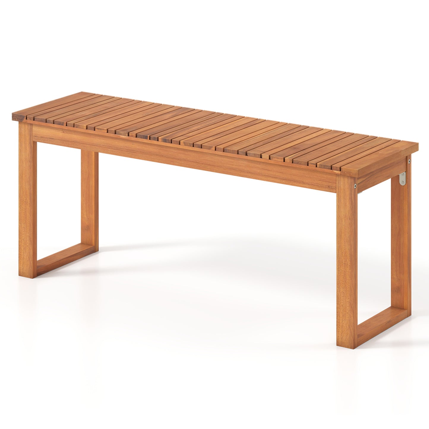 Acacia Wood Outdoor Garden Bench - 43.5" Slatted Seat