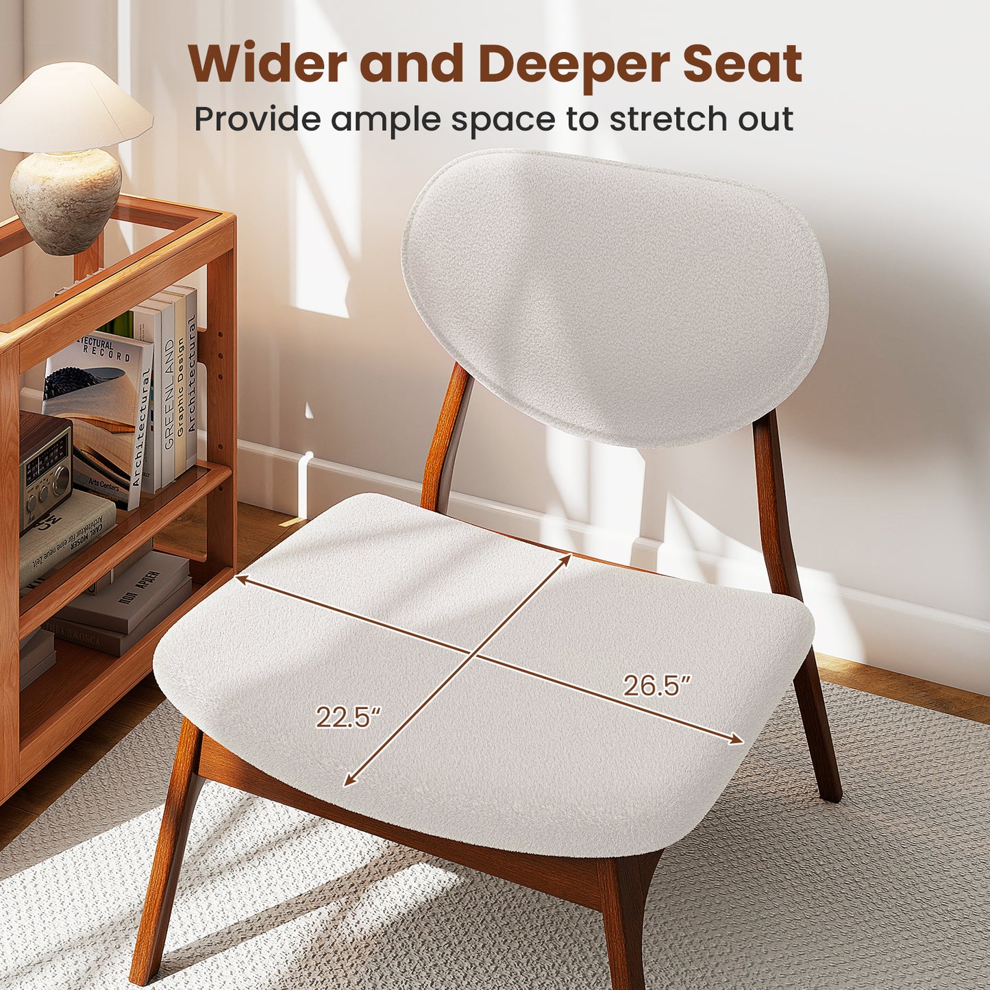 Accent Chairs Set of 2 with Side Table - Solid Wood Frame