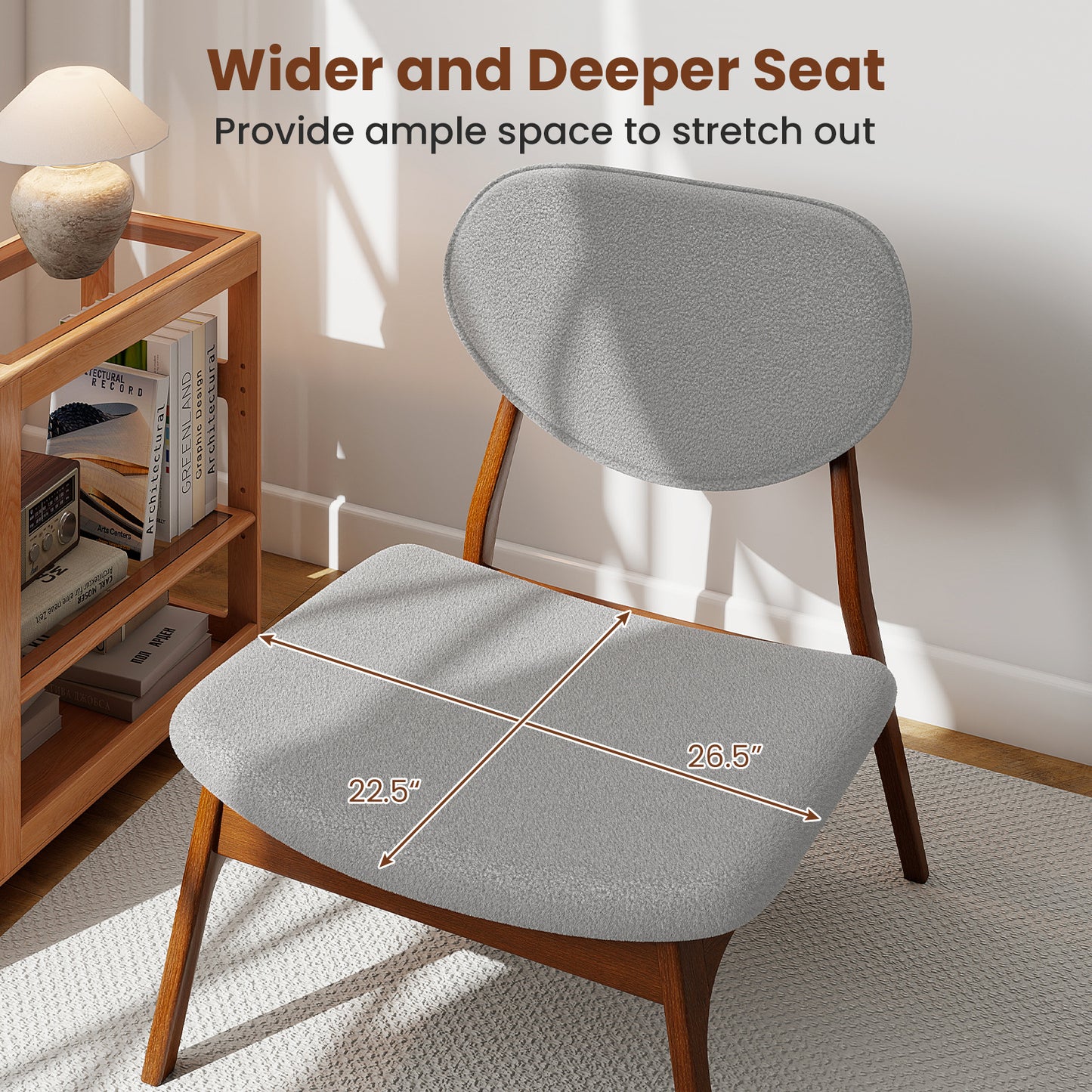 Accent Chairs Set of 2 with Side Table - Solid Wood Frame