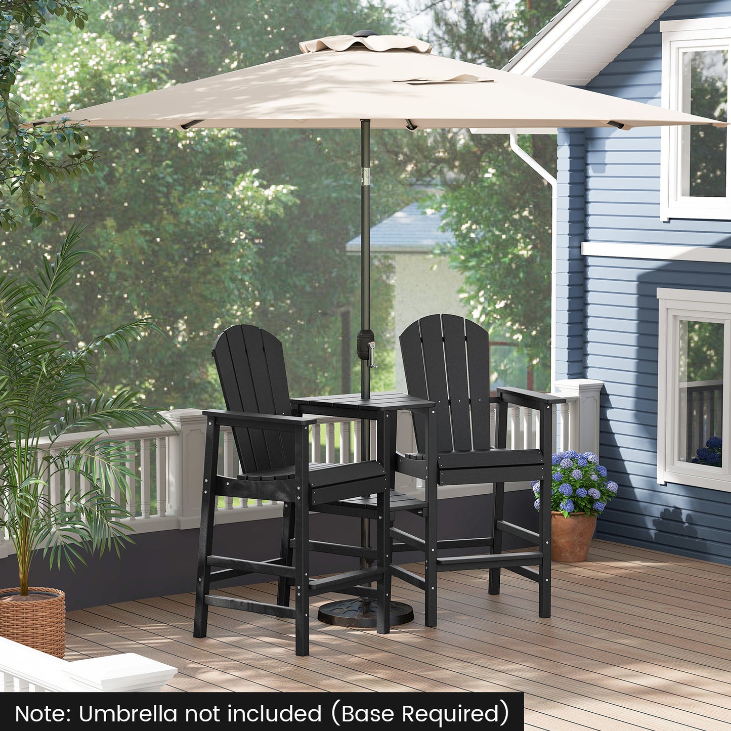2-Seat Adirondack Chair with Double Connecting Tray
