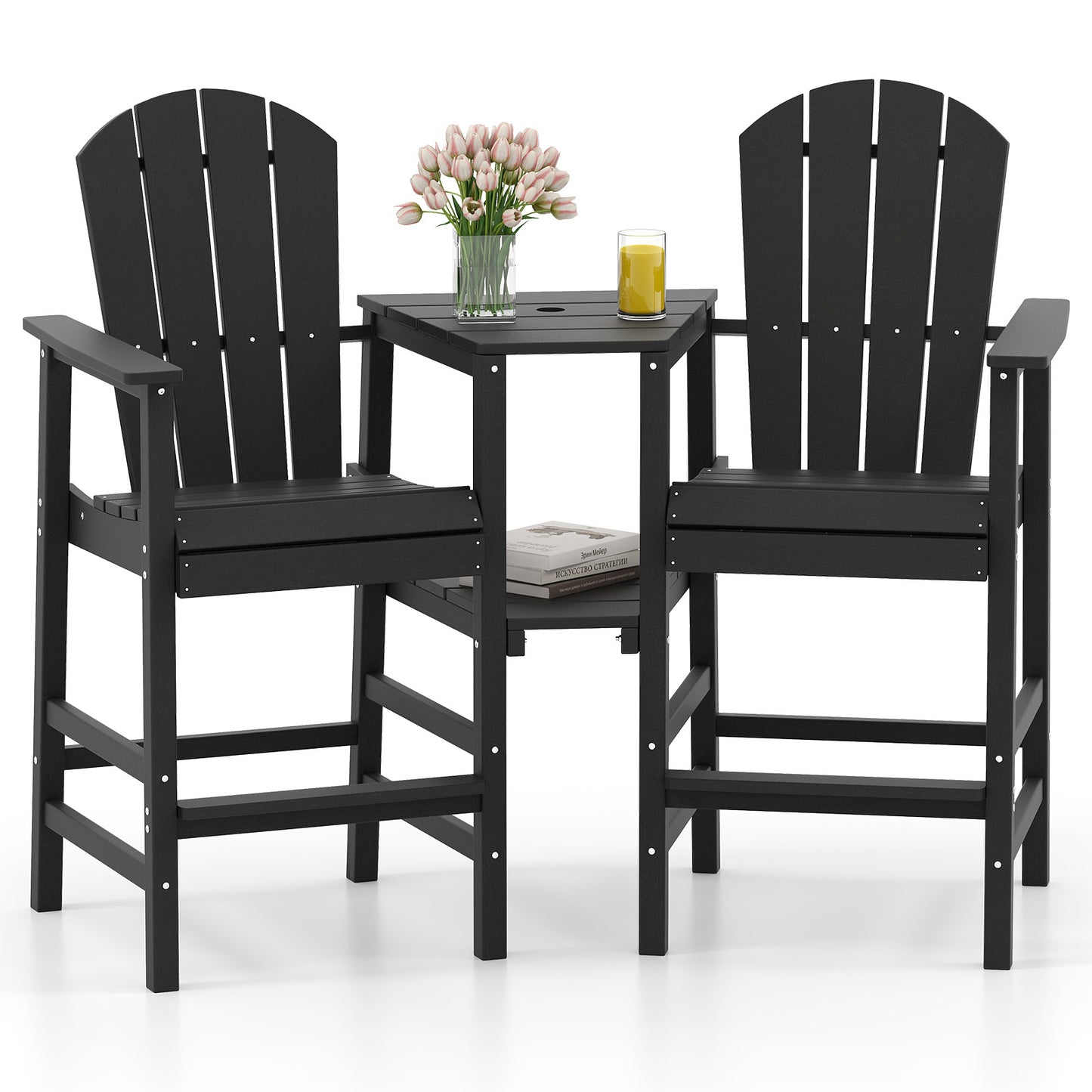 2-Seat Adirondack Chair with Double Connecting Tray