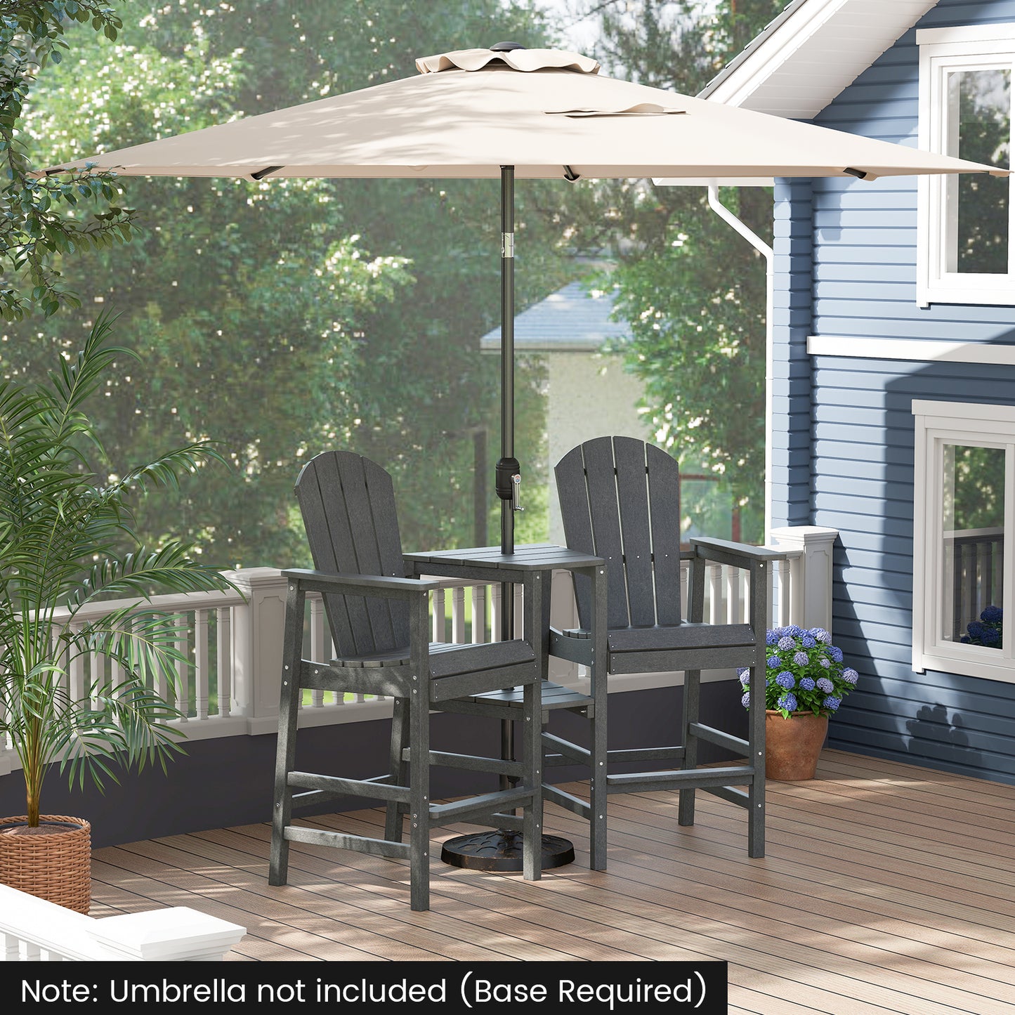 2-Seat Adirondack Chair with Double Connecting Tray