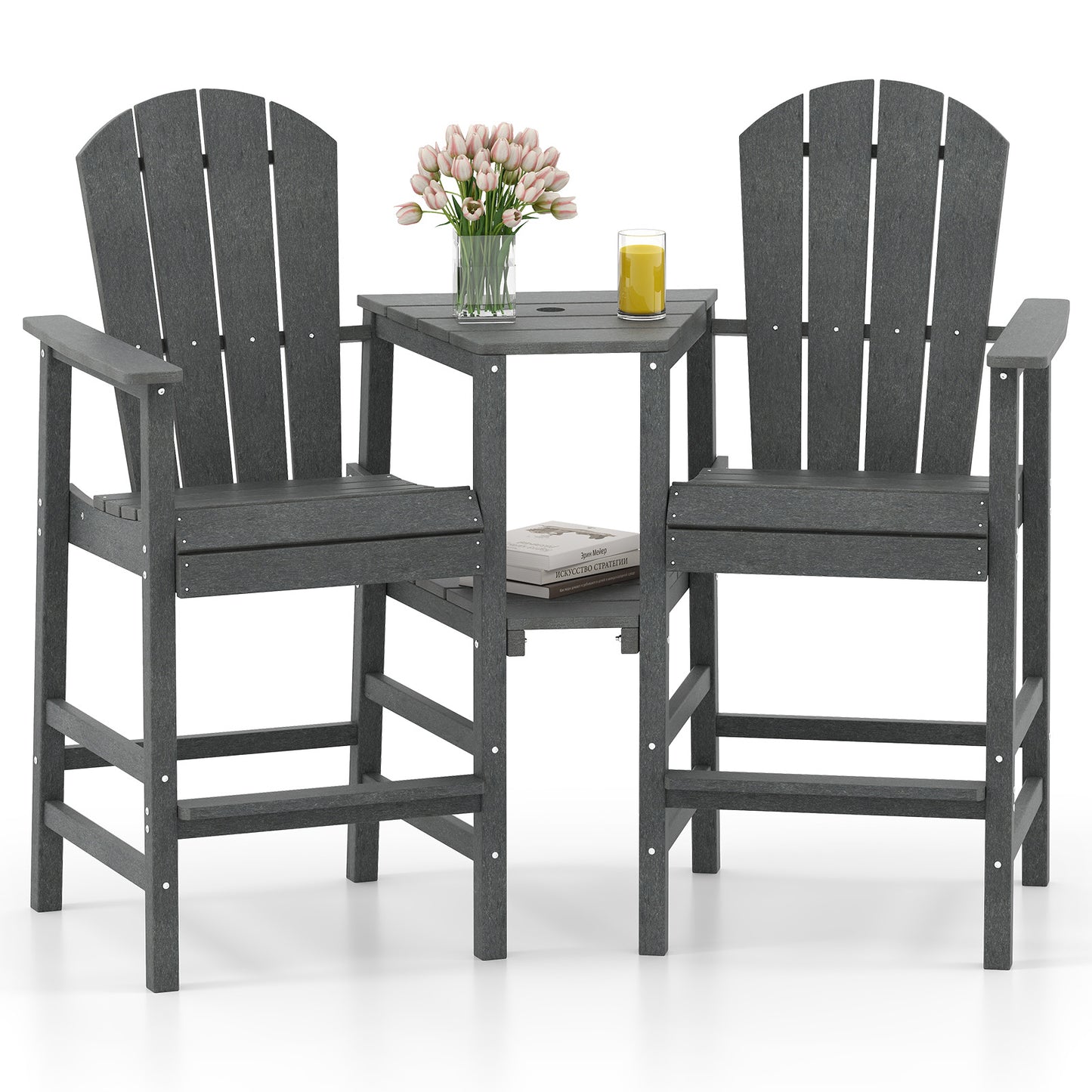 2-Seat Adirondack Chair with Double Connecting Tray