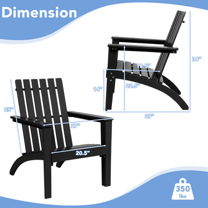 Acacia Wood Adirondack Chair with Ergonomic Backrest