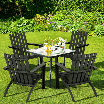 Acacia Wood Adirondack Chair with Ergonomic Backrest
