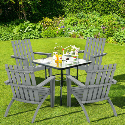 Acacia Wood Adirondack Chair with Ergonomic Backrest