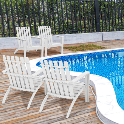 Acacia Wood Adirondack Chair with Ergonomic Backrest