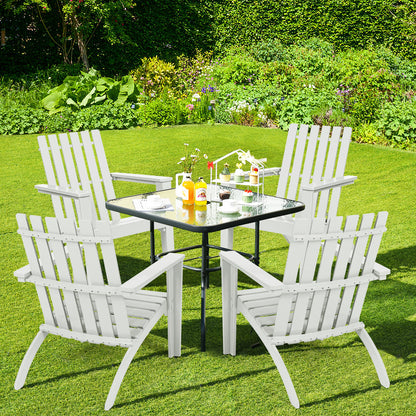 Acacia Wood Adirondack Chair with Ergonomic Backrest