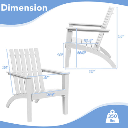 Acacia Wood Adirondack Chair with Ergonomic Backrest
