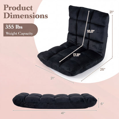 14-Position Adjustable Floor Chair with Padded Cushion