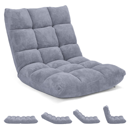 14-Position Adjustable Floor Chair with Padded Cushion