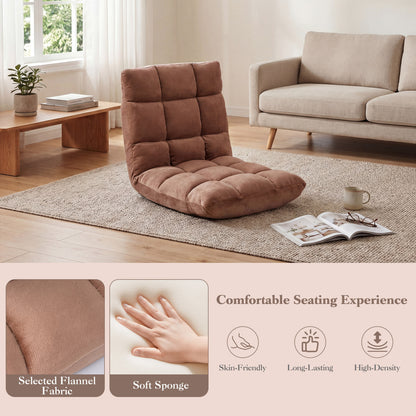 14-Position Adjustable Floor Chair with Padded Cushion