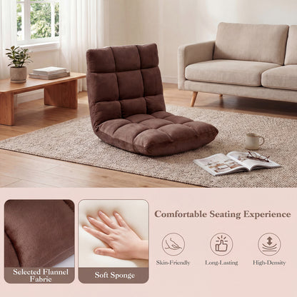 14-Position Adjustable Floor Chair with Padded Cushion