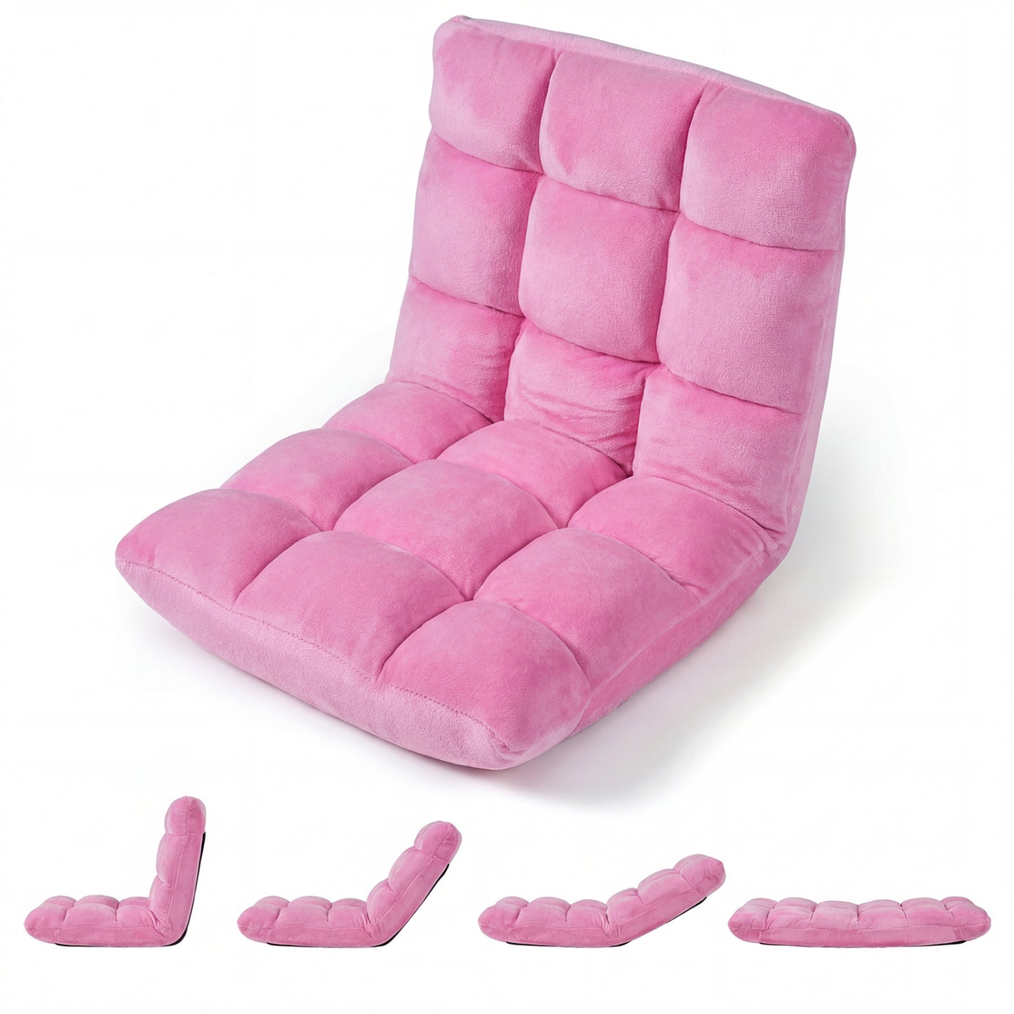 14-Position Adjustable Floor Chair with Padded Cushion