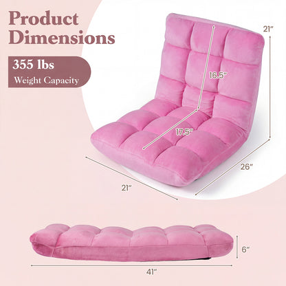 14-Position Adjustable Floor Chair with Padded Cushion