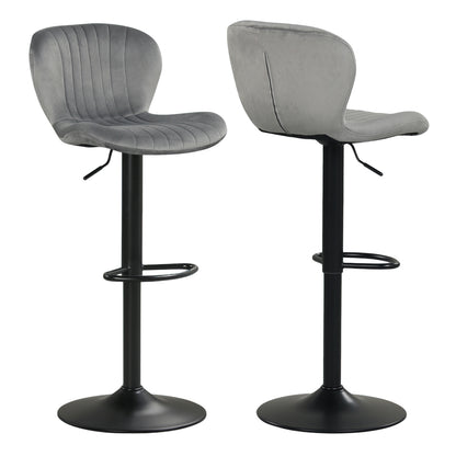 Adjustable Swivel Bar Stools Set of 2 with Velvet Upholstery