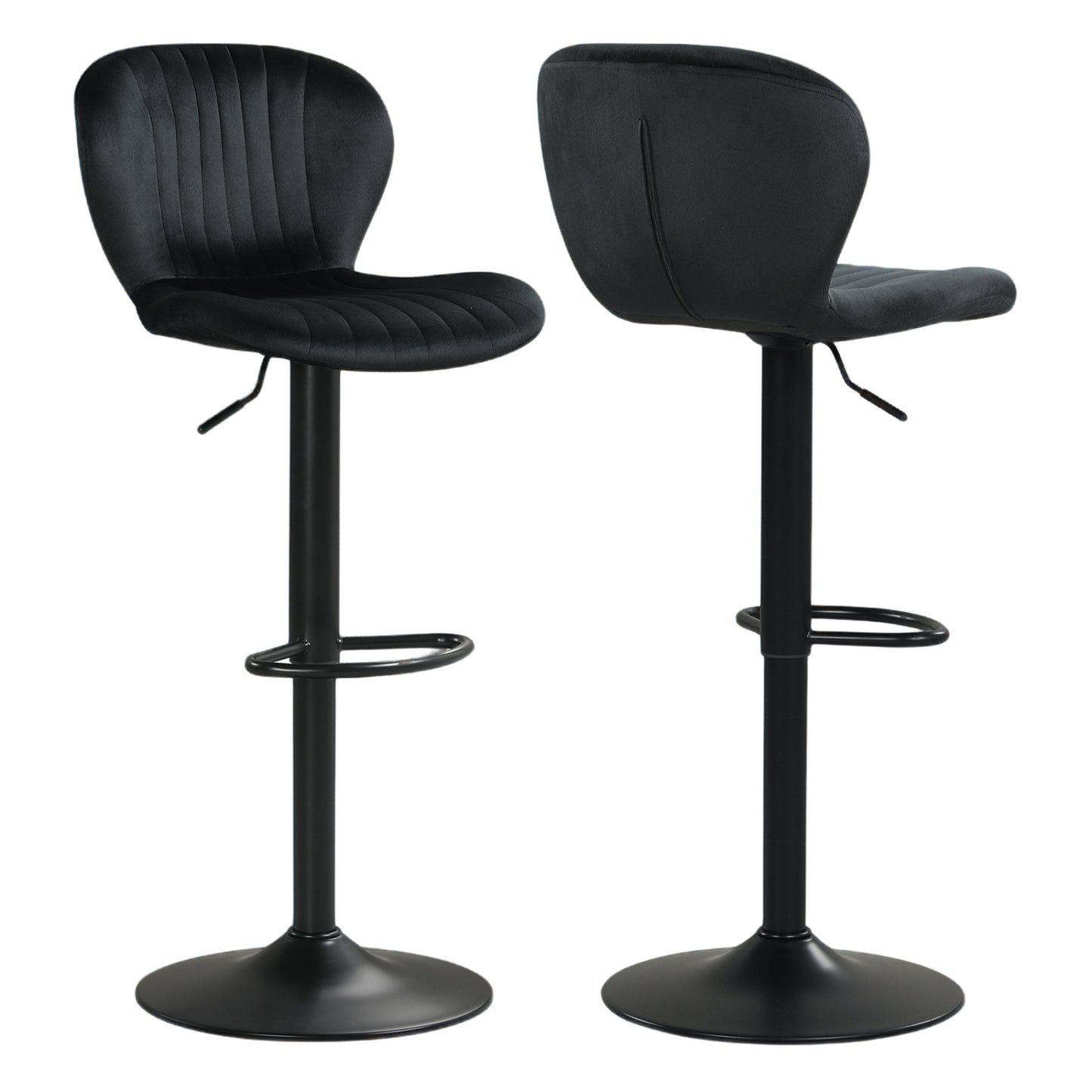 Adjustable Swivel Bar Stools Set of 2 with Velvet Upholstery