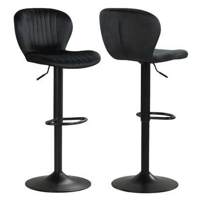 Adjustable Swivel Bar Stools Set of 2 with Velvet Upholstery