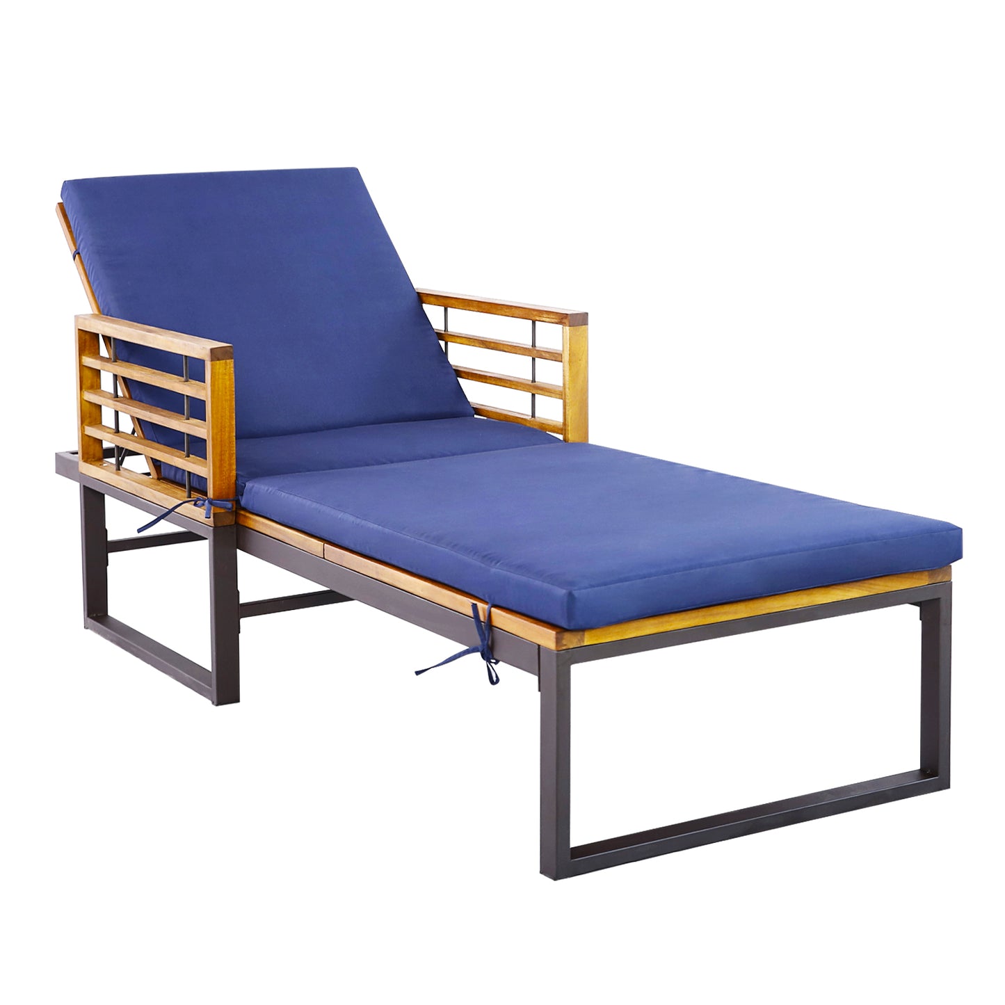 Adjustable Patio Chaise Lounge Chair with Cushion