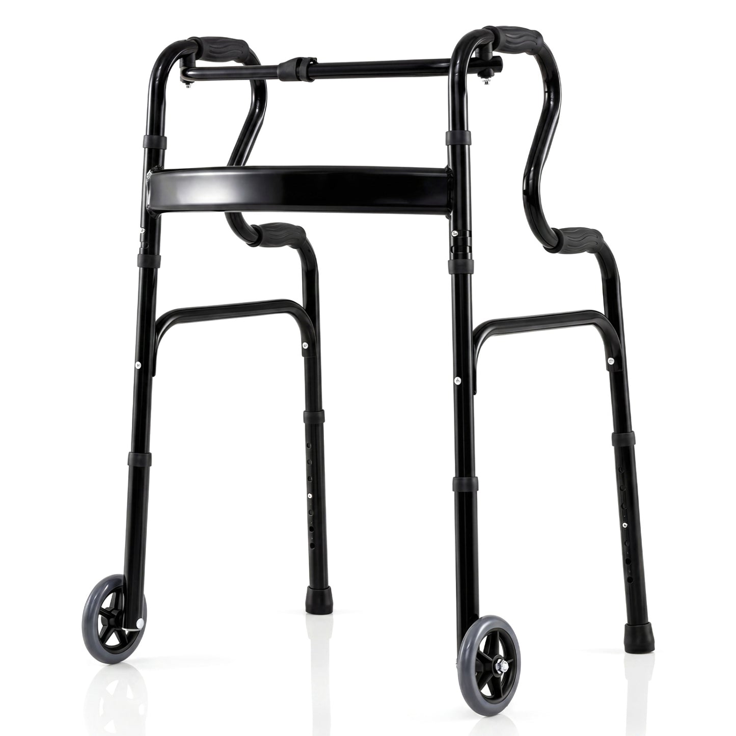 Heavy-Duty Folding Walker with Dual Armrests & Wheels