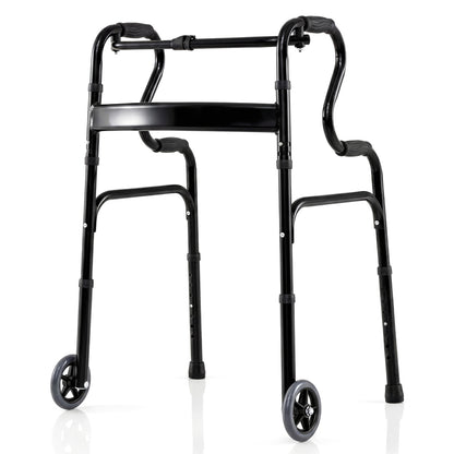 Heavy-Duty Folding Walker with Dual Armrests & Wheels
