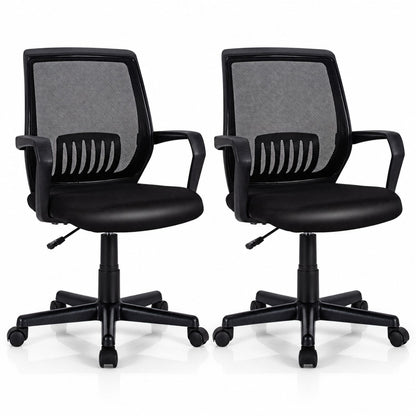 Adjustable Height Ergonomic Home Office Chair with Lumbar Support and 90°-115° Rocking