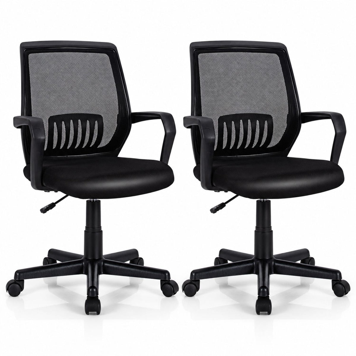 Adjustable Height Ergonomic Home Office Chair with Lumbar Support and 90°-115° Rocking
