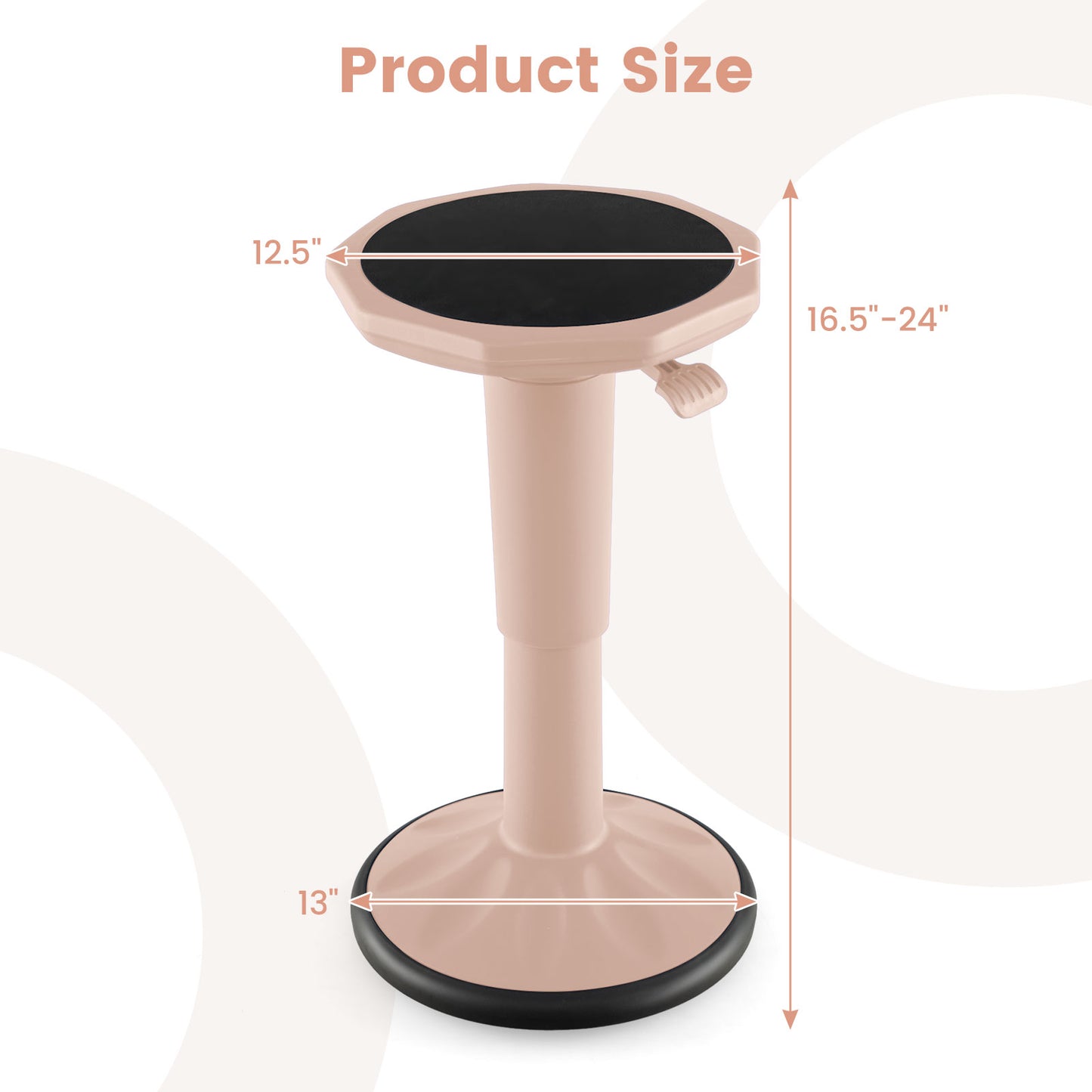Adjustable Active Learning Wobble Stool with Cushion Seat
