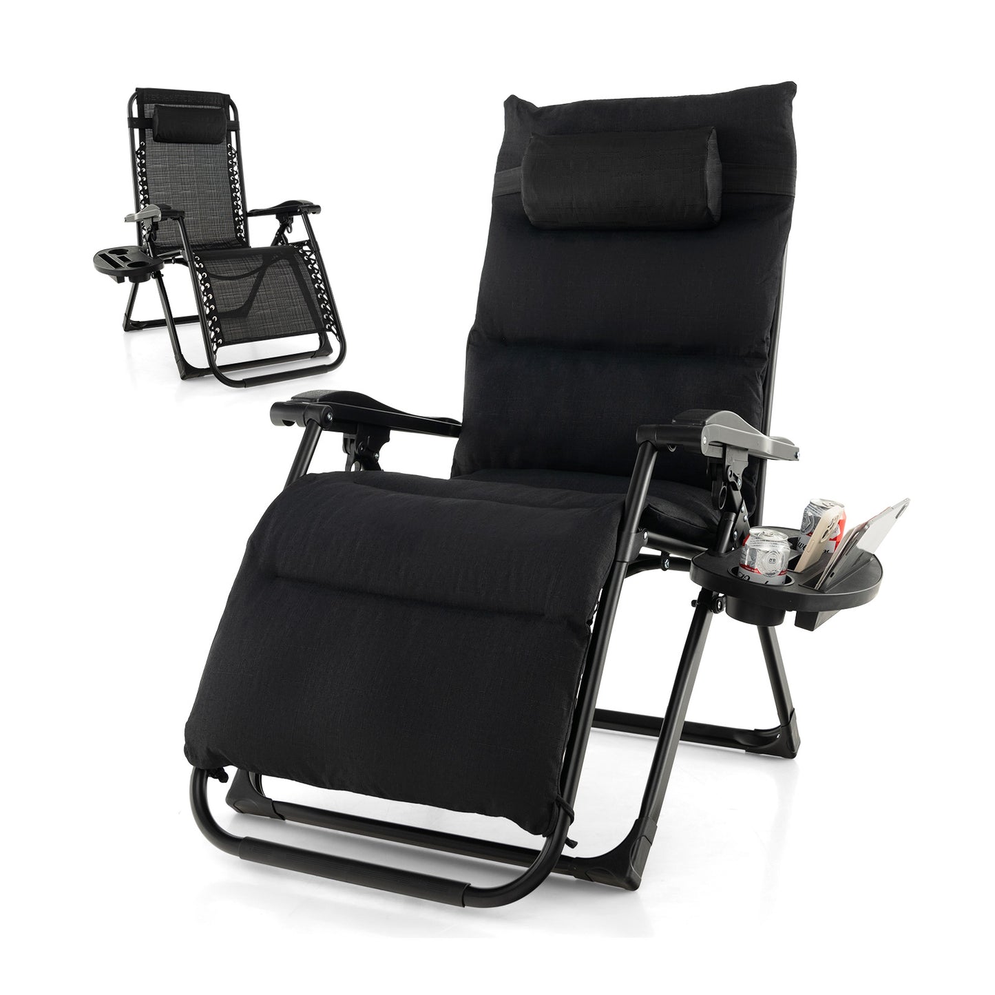 Zero Gravity Lounge Chair with Cushion and Cup Holder