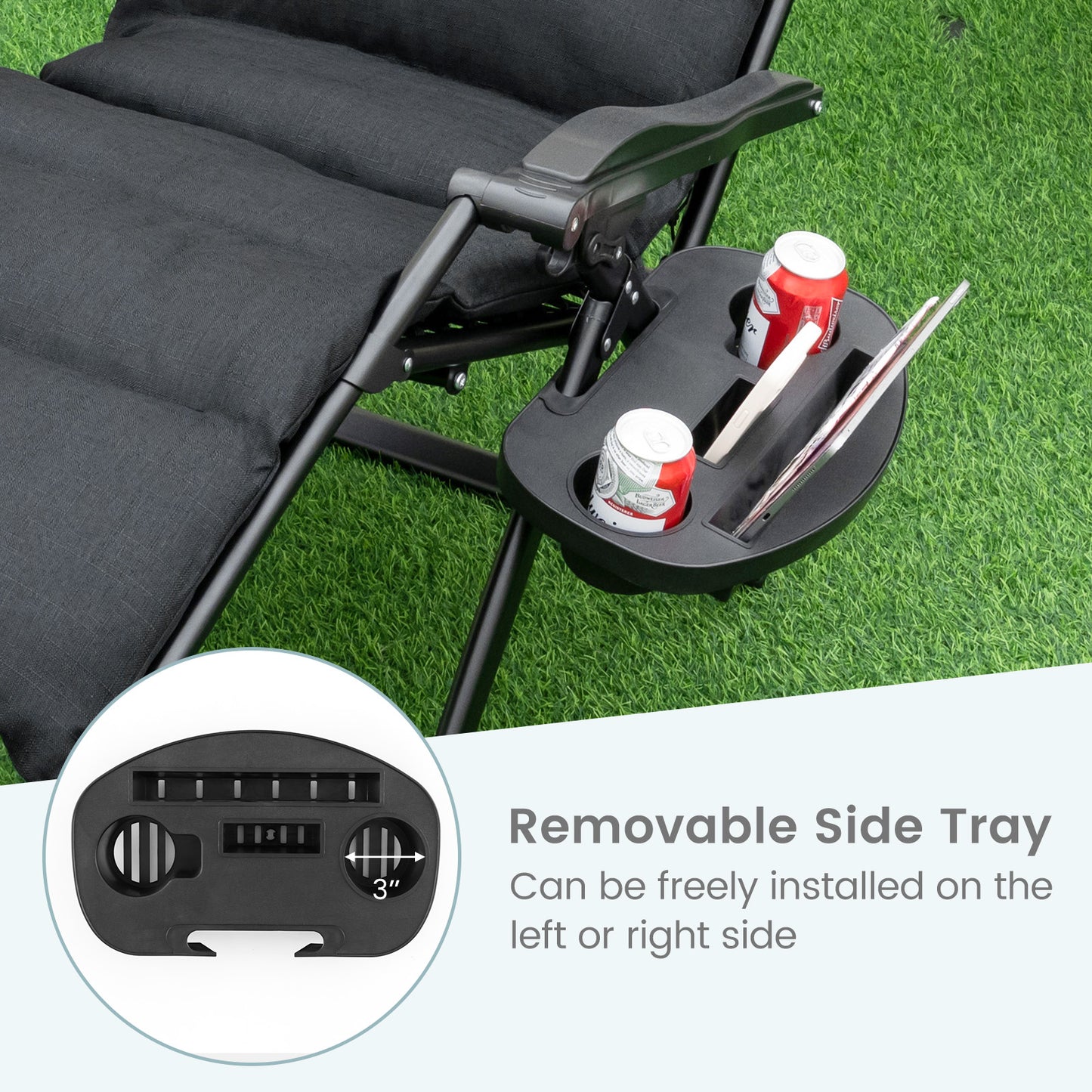 Zero Gravity Lounge Chair with Cushion and Cup Holder