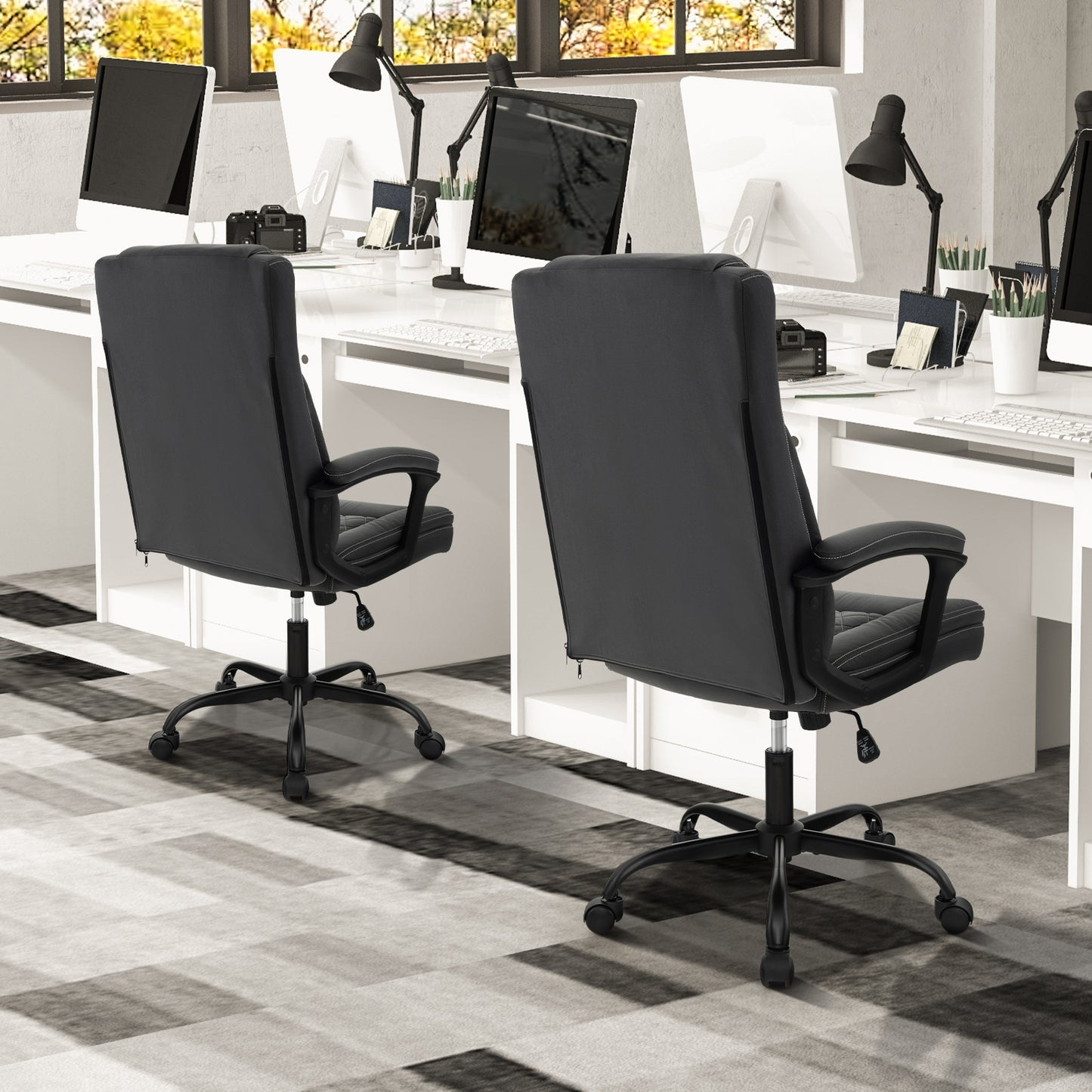 Executive Office Chair with Ergonomic High Back and Headrest