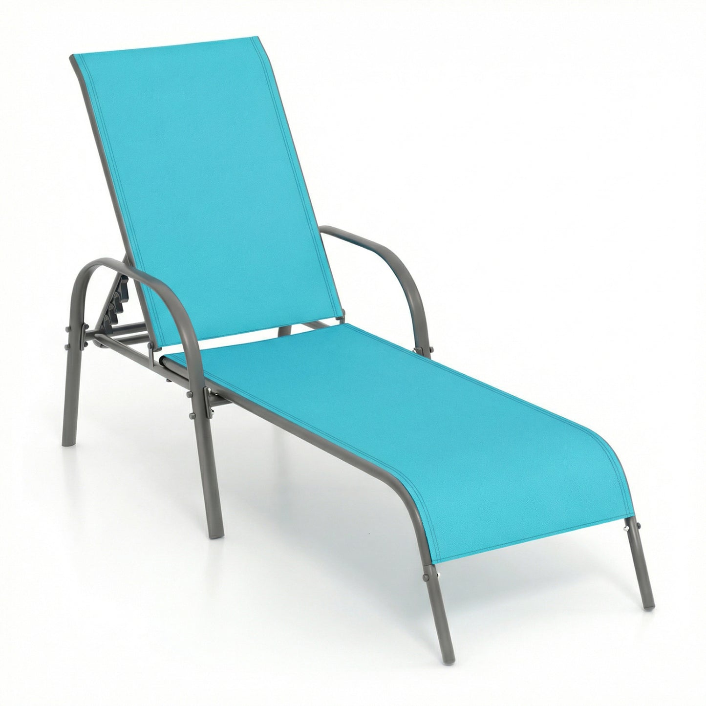 Adjustable Patio Chaise Lounge Chair with 5-Position Backrest