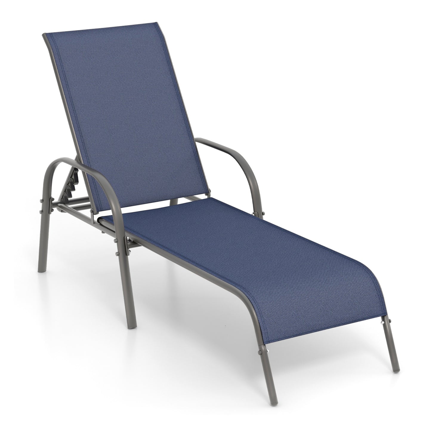 Adjustable Patio Chaise Lounge Chair with 5-Position Backrest