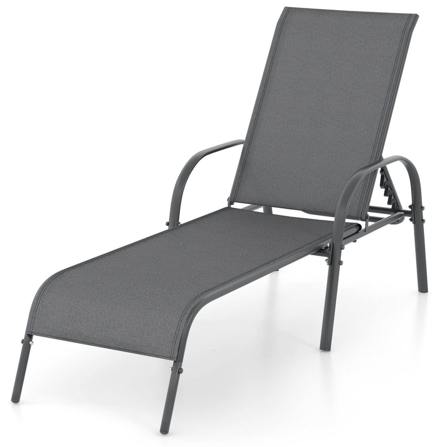Adjustable Patio Chaise Lounge Chair with 5-Position Backrest